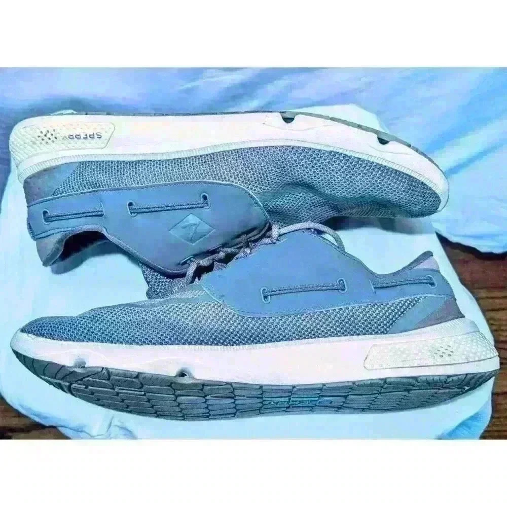 Sperry STS15526 7 Seas Gray 3-EYE Lace-Up Mesh Shoes Men's Size 11.5 M